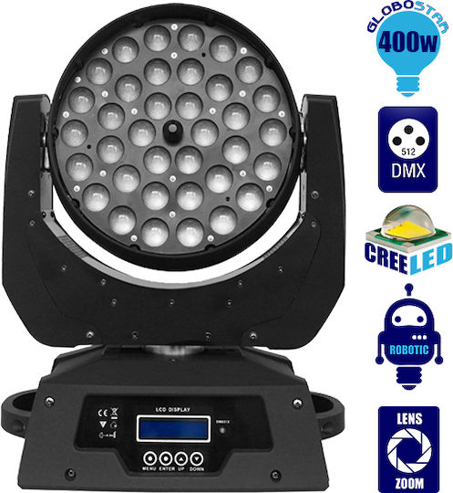 GloboStar Φωτορυθμικό Wash LED DMX με Ρομποτική Κεφαλή Artemis RGBW