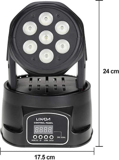 GloboStar Φωτορυθμικό Wash LED DMX με Ρομποτική Κεφαλή RGBW