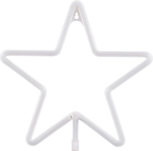 GloboStar Crăciunesc Decorativ Suspendata Stea cu lumină LED Plastic Alb 27.5x1.5x27.5buc 1buc