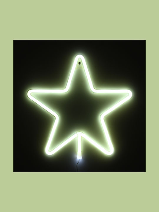 GloboStar Plastic Illuminated Christmas Decorative Pendant Star 27.5x1.5x27.5cm White