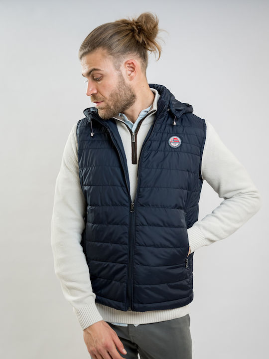 Безръкавно Мъжко Puffer Яке Синьо