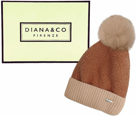 Pom Pom Beanie Frauen Beanie Gestrickt in Beige Farbe