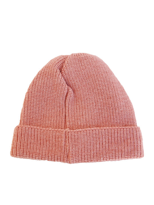 Beanie Beanie with Rib Knit in Pink color