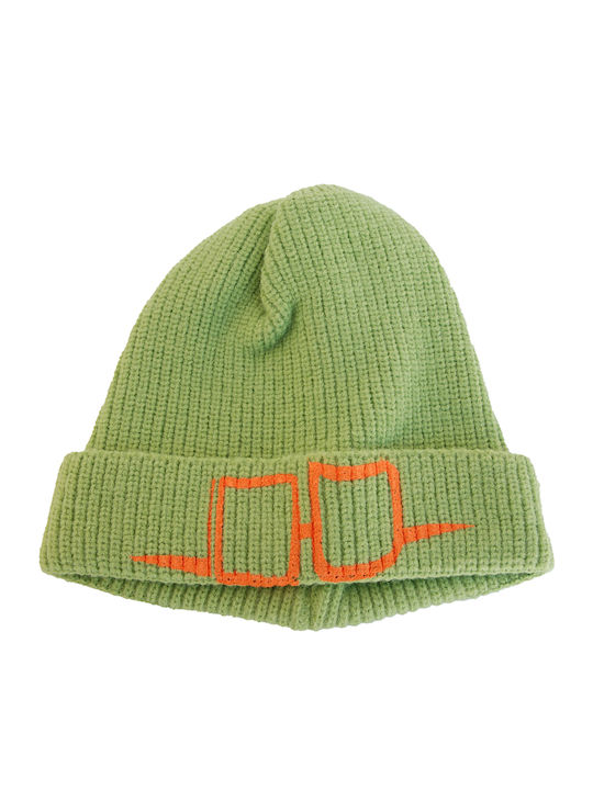 Beanie Beanie with Rib Knit in Green color
