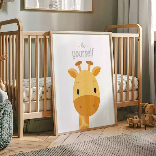 Kids Framed Wall Painting Giraffe 30x40cm
