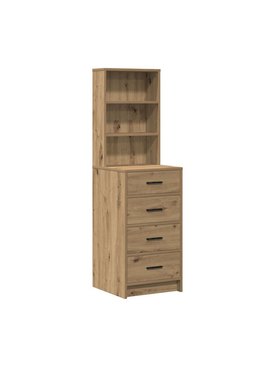 Floor-Standing Makeup Dressing Table Made of Solid Cedar Wood with Mirror 40x40.5x135cm