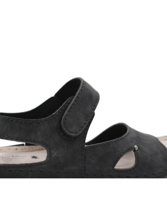 Women's Flat Sandals Anatomic in Black Color 23-11