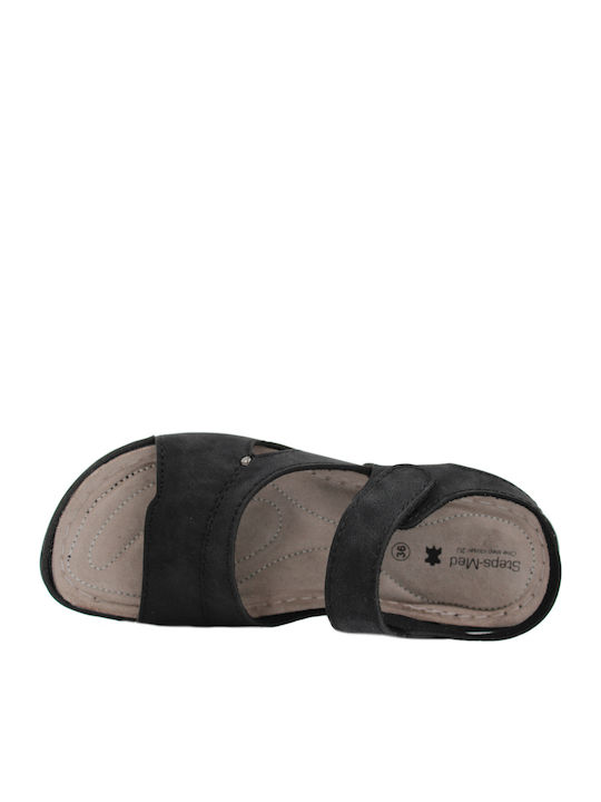 Women's Flat Sandals Anatomic in Black Color 23-11