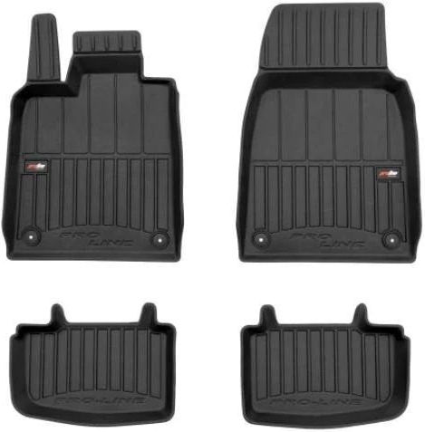 Frogum Set of Front and Rear Mats 4pcs for Renault Coupe Audi e-tron Hyundai Coupe Porsche Taycan Black