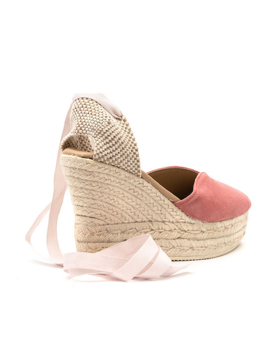 Suede Women's Suede Platform Espadrilles Pink
