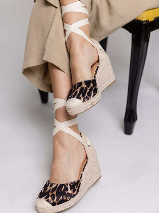 Damenplattformen im Espadrilles-Stil Braun