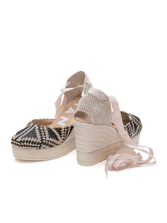 Damenplattformen im Espadrilles-Stil Schwarz