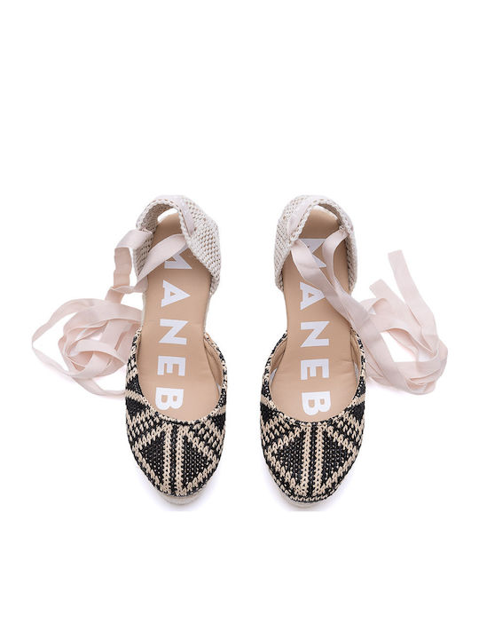 Damenplattformen im Espadrilles-Stil Schwarz