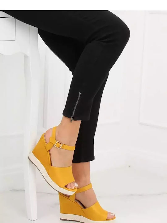 Damenplattformen im Espadrilles-Stil Gelb