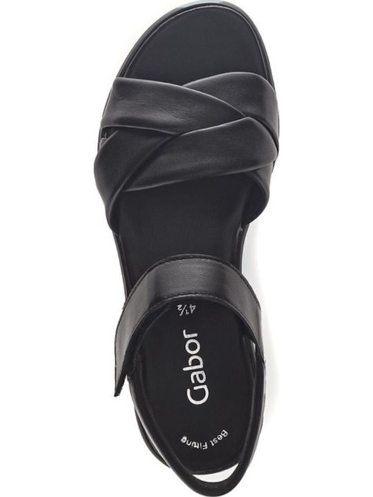 Anatomic Women's Leather Ankle Strap Platforms Black