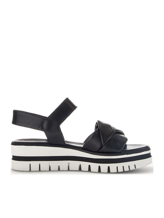 Anatomic Women's Leather Ankle Strap Platforms Black