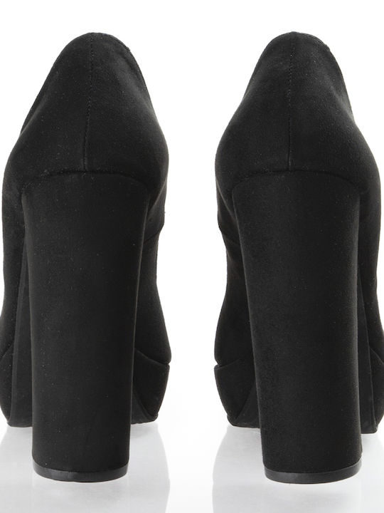 Suede Black Heels Women's