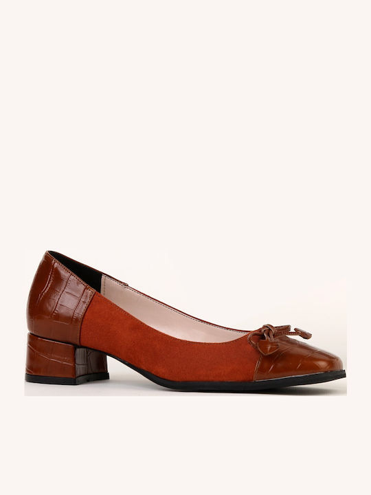 Leder Pumps Tabac Braun