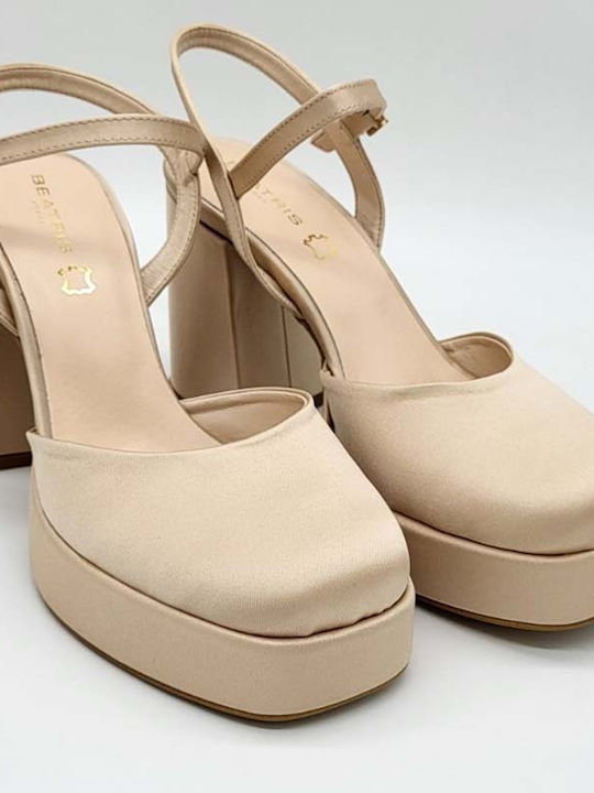 Pantofi cu toc Bej