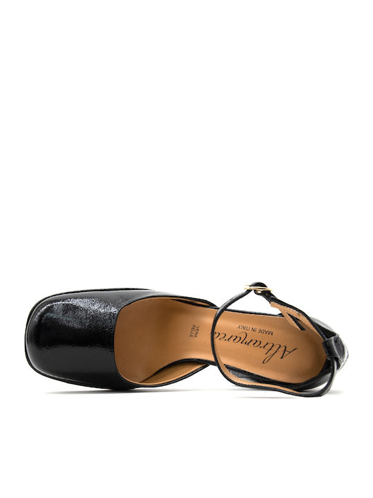 Pumps mit Riemchen Schwarz