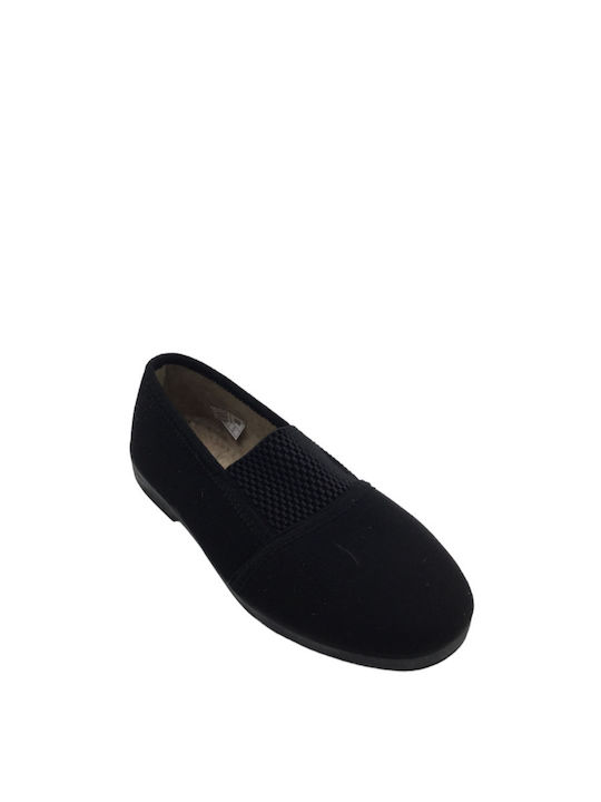 34-velour-black Κλειστές Γυναικείες Παντόφλες Μαύρες