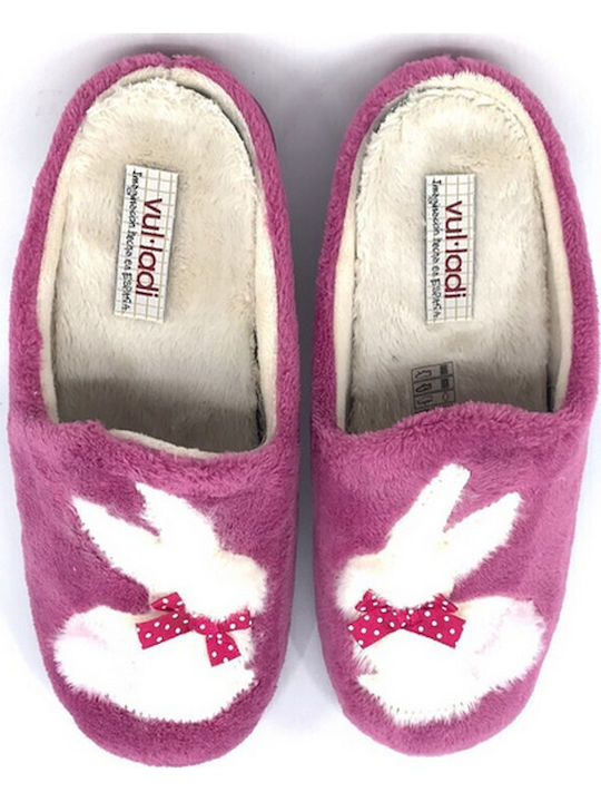 Women's Slippers with Animals Fuchsia