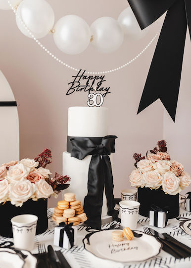 Kerze Nummer 30 Creme Schwarz