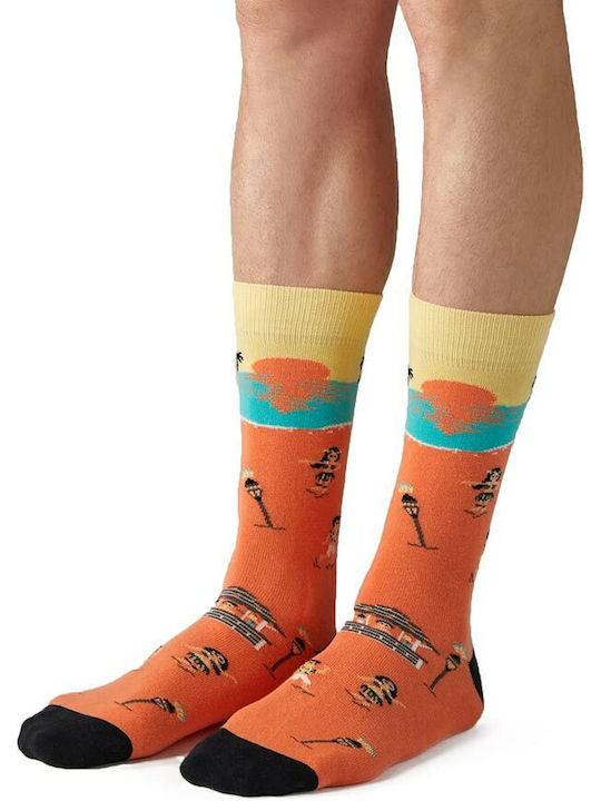 Чорапи от органичен памук Besocks Behawaii Оранжеви 52421us000029