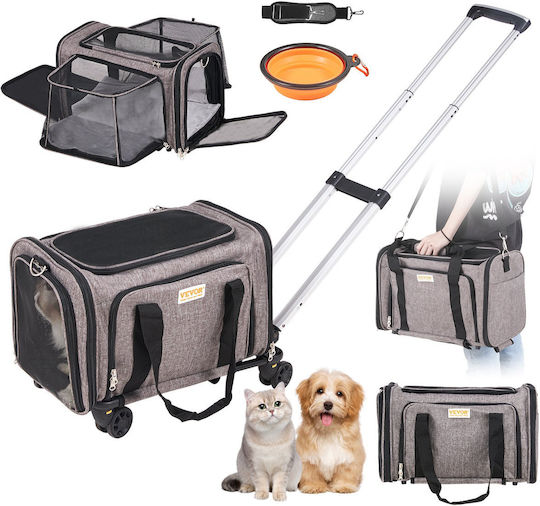 Vevor Small Animal Transport Bag 445x285x290 Mm Max 11 Kg 4 Wheels Aluminum Handle