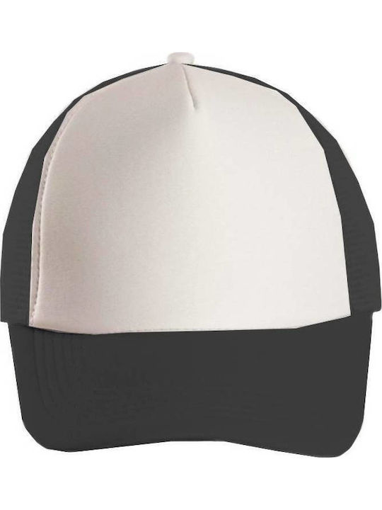 Blind 00839 Καπέλο Δίχτυ Τύπου Trucker 100% Πολυέστερ Σφουγγάρι Στο Γείσο Στο Μέτωπο White Black
