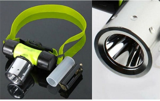 Cree Cree Led Τ6 Φακός Κατάδυσης Επαναφορτιζόμενος LED Κεφαλής με Φωτεινότητα 800lm για Βάθος έως 50m