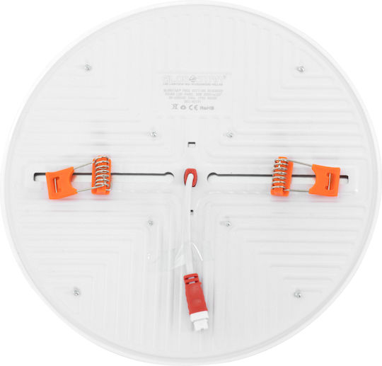 GloboStar Στρογγυλό Χωνευτό LED Panel 33W με Θερμό Λευκό Φως 2700K 20.5εκ.