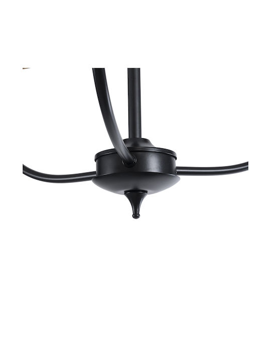 GloboStar Limi Полилей 3xE14 Ø56см с Абажури Черен 01091