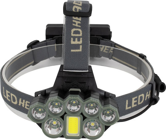 GloboStar Lumină de lucru și de sit, cu baterie Lanternă Frontală LED IP44 cu Luminozitate Maximă 6000lm XML2-T6 Negru