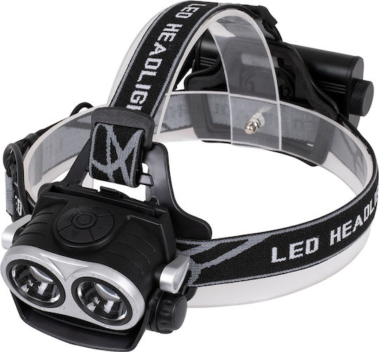 GloboStar Rechargeable Headlamp LED IP65 with Maximum Brightness 2500lm XML2-T6 Chip 25 Watt Black