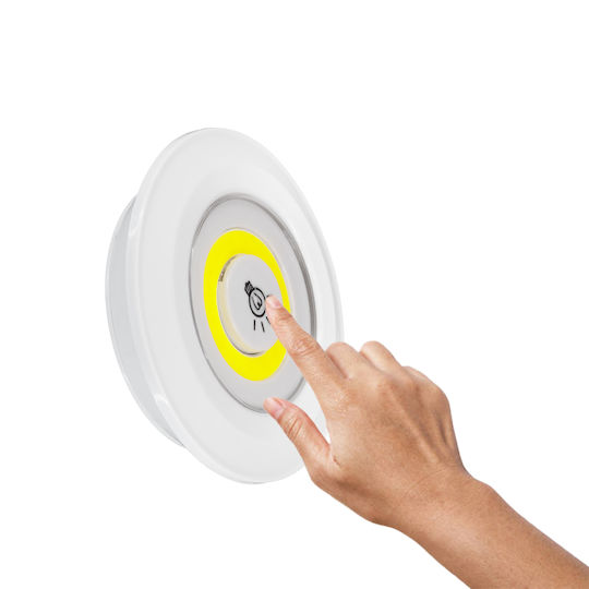 GloboStar Light Spot for Cabinets with Battery Powered, Remote Control and Mounting Sticker 1pcs