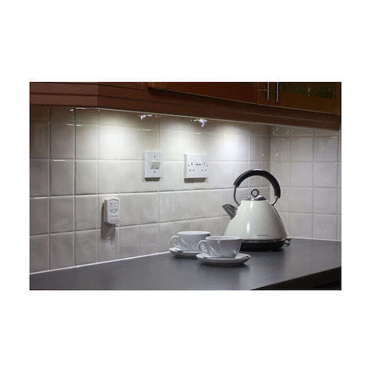 GloboStar Light Spot for Cabinets with Battery Powered, Remote Control and Mounting Sticker 1pcs