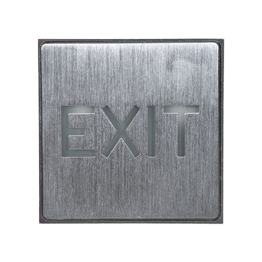 Globostar Sensati 75651 Decorative Wall Indicator Sign Light Exit LED 1w 40lm 90° AC 220-240v Rechargeable Li-ion Battery 3.7v 350mAh IP20 Green Star LED Chip Brushed Nickel W11 x D11 x H3cm 2 Years Warranty