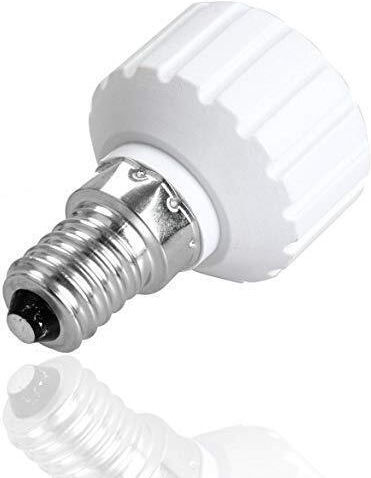 GloboStar Socket Adapter from E14 to GU10 in White color Set 1pcs 77796