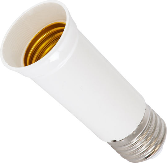 GloboStar Socket Extension for Socket E27 in White color Set 1pcs 78981