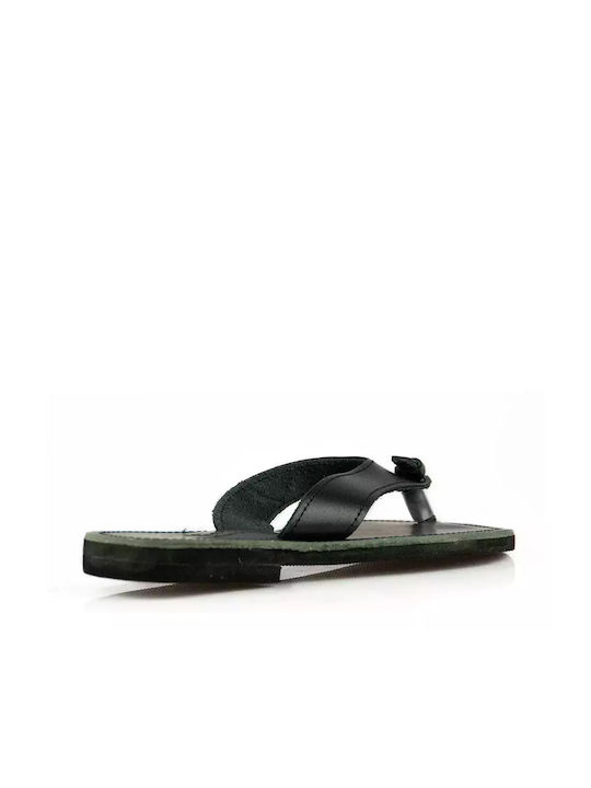 Leder Flache Sandalen für Damen in Schwarz Farbe