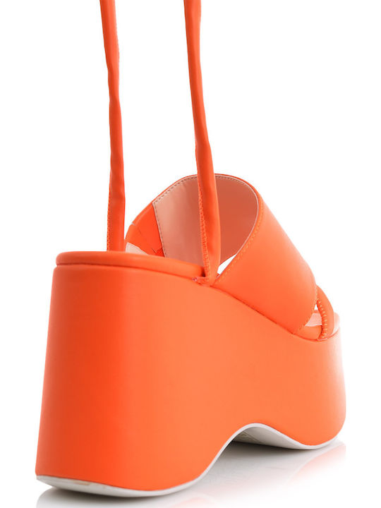 Leder Sandalen Orange