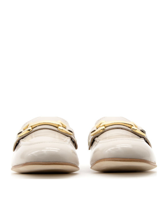 Velaide Lackleder Damen Mokassins in Beige Farbe