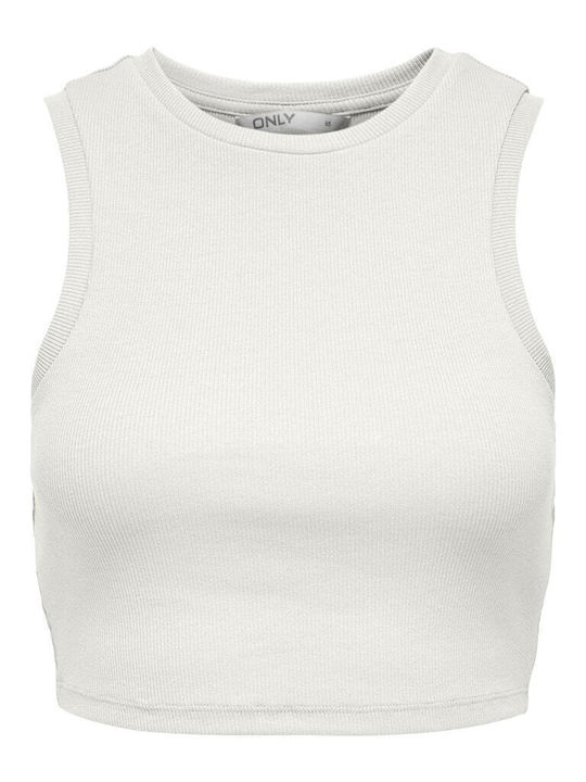 Vilma Damen Crop Top Baumwolle Ärmellos Ecru