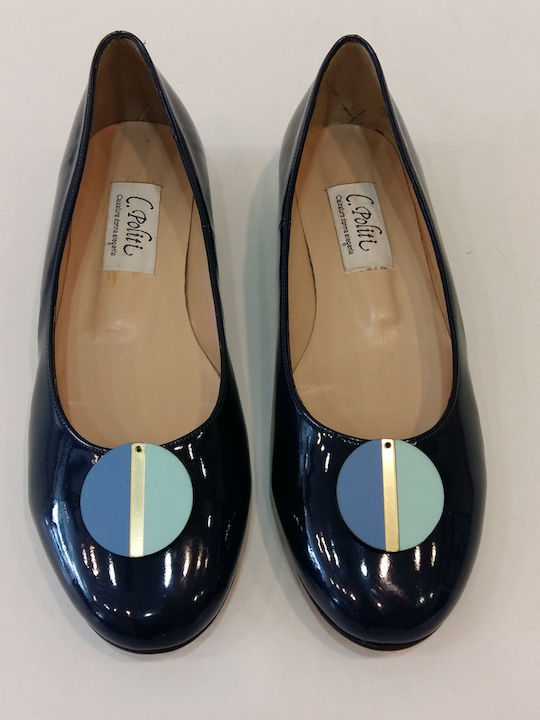 Patent Leather Ballerinas Navy Blue