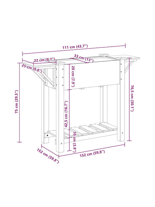 vidaXL Γλάστρα Ξύλινη Πράσινη 111x37x76εκ.