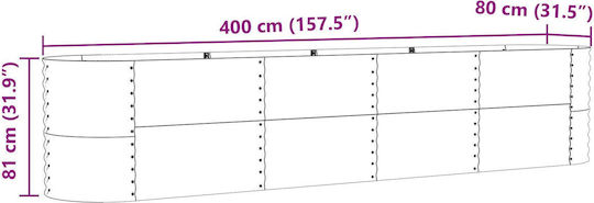 vidaXL Ghiveci Metal Verde 400x80x81cm.