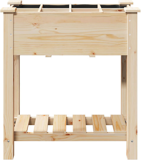 vidaXL Γλάστρα Ξύλινη Μπεζ 71x37x76εκ.
