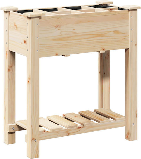 vidaXL Γλάστρα Ξύλινη Μπεζ 71x37x76εκ.