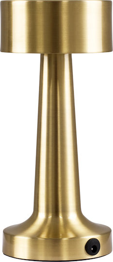 GloboStar BELLA Metall Tischlampe LED mit Gold Schirm und Basis